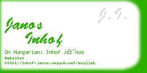 janos inhof business card